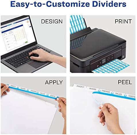 Avery Index Maker Clear Label Dividers, 5-Tab, White, 5 Sets