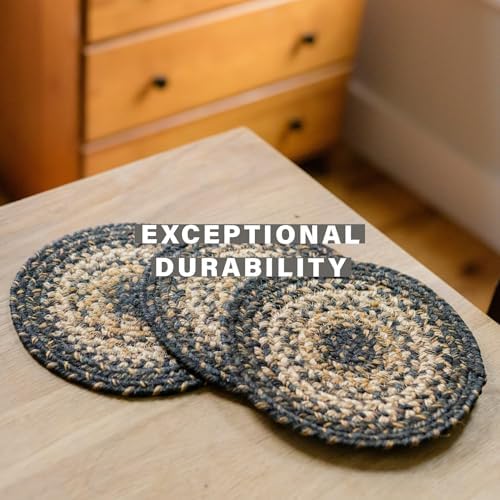 Homespice Kilimanjaro Jute Braided Coasters, Round 4" Set of 6
