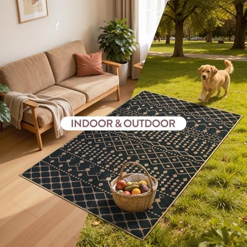 Lahome Moroccan Easy Jute Washable Runner Rug, 2x8 Black Kitchen Runner