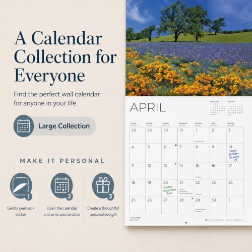 World Travel 2027 Wall Calendar, 12 x 24 Hanging Pacific Waters Press