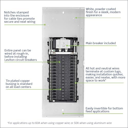 Leviton 30 Space, 30 Circuit Indoor Load Center with 125 Amp Main Circuit Breaker, LP312-BPD