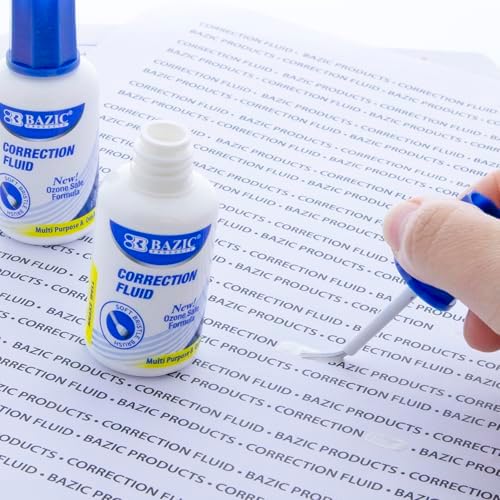 BAZIC Metal Tip Correction Pen & Correction Fluid (2/Pack) (Case of 144)