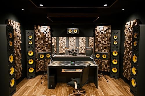 15x8ft Recording Studio Backdrop Professional Sound Mixer Sound Source Equipment Listening Device Operation Desk Background Singer Music Producer Party Decor Photo Booth Studio Props