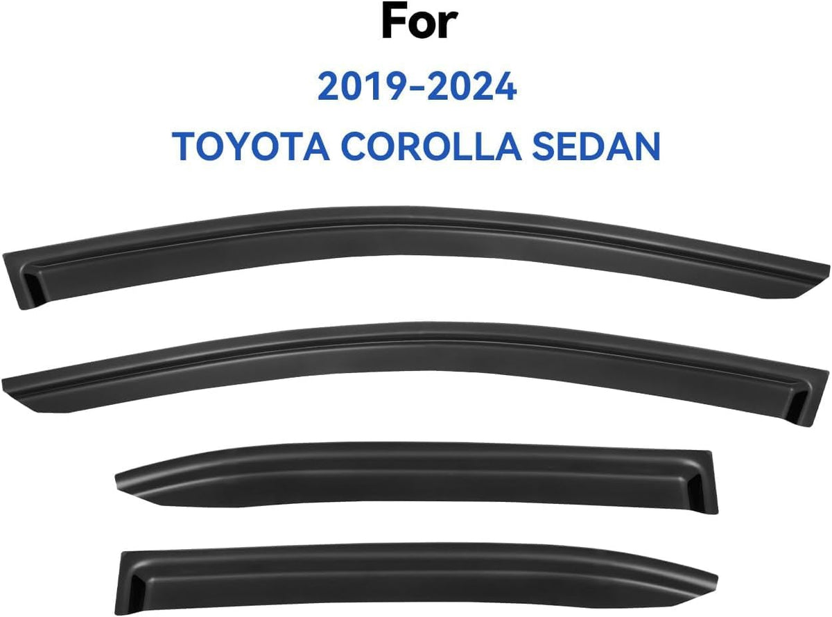 Window Visors Rain Guards Shield for 2019-2025 Toyota Corolla Sedan, Out-Channel Window Vent Wind Deflectors Visors Shades for 19-25 Corolla Sedan
