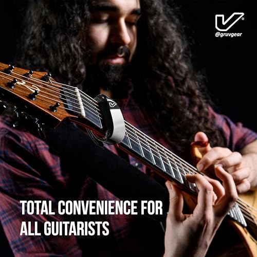Gruv Gear Fret Wrap & Guitar Mute Pro, Fretwrap for Acoustic, Electric & Bass | String Dampener Recording, Tapping & Practice Accessory (1 Pack, Large White, Fits 6 String Bass, 8 String Guitar)