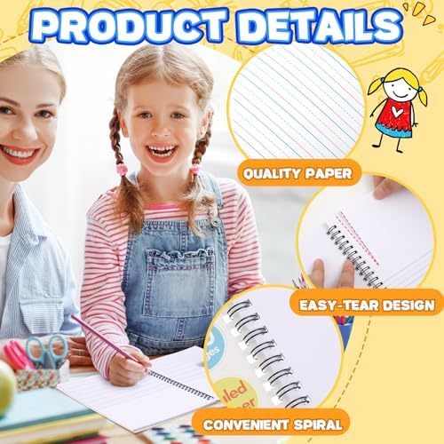 Henoyso 8 Pack Primary Composition Notebook, 100 Pages,Fresh Color