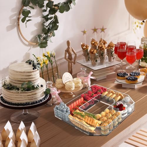 11" Acrylic Letter Charcuterie Tray,Fillable Alphabet & Number Box(Letter D)