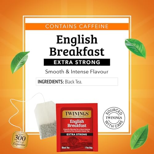Twinings Extra Strong English Breakfast Black Tea Bags, 20 CT Box (6 Pack)