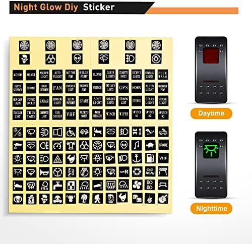 Nilight 4 Gang Rocker Switch Panel SPST On Off 5PIN Electrical Toggle Red