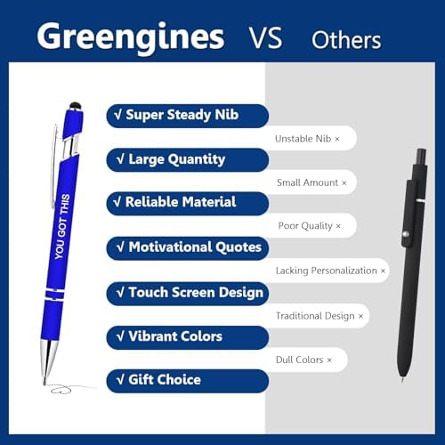 30 PCS Motivational Bulk Pens with Stylus Tip Gifts Black Ink