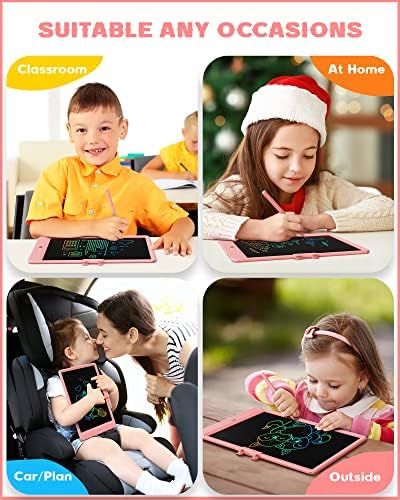 Bravokids Toys for 3 Years Old Girls Boys, LCD Writing Tablet 10 Inch Doodle Board, Electronic Drawing Pads, Educational Birthday Gift for 3 Years Old Kids Toddler (Light Pink)