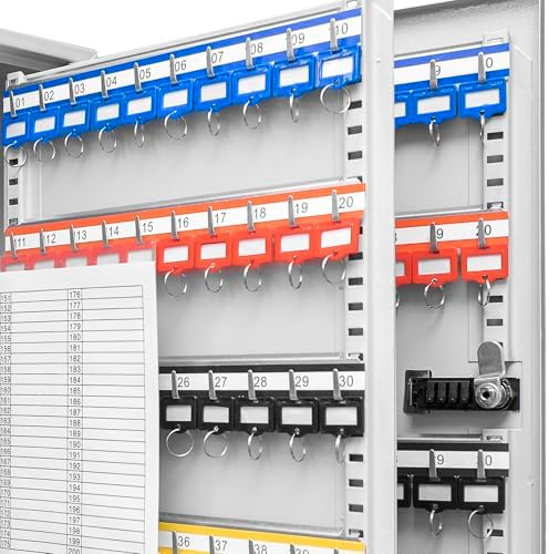 BARSKA AF13684 Labeled Key Shelves w/ 101-200 Numbered Hooks for Key Cabinets