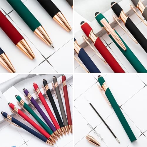 Personalized Pens Ballpoint with Stylus, Violet, 20 Pcs