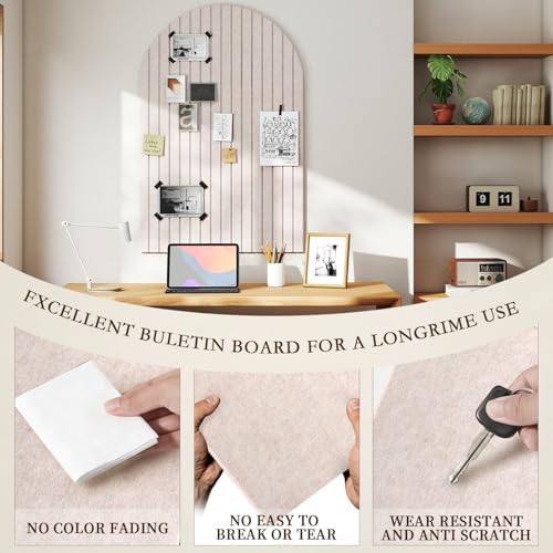 JBER Arched Cork Board Alternative 36" x 24", 6 Pack, Light Camel