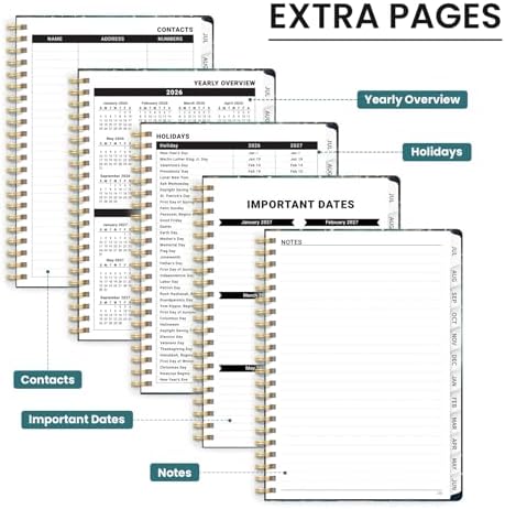 Large Planner 2026-2027, A4 (8.5" x 11") Hardcover Weekly & Monthly Planner July 2026 - June 2027 with Monthly Tabs, Academic Planner for School, Work and Office, Whale Dreams