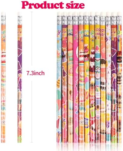 Birthday Pencils 48 Pack #2 HB with Eraser Kids Party Favors Supplies