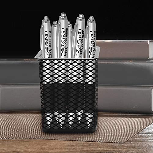 DISCOUNT PROMOS Custom Colored Grip Gel Pens Set of 10, Personalized Bulk Pack - Great for Office, School, Business, Tradeshows, Events - Black