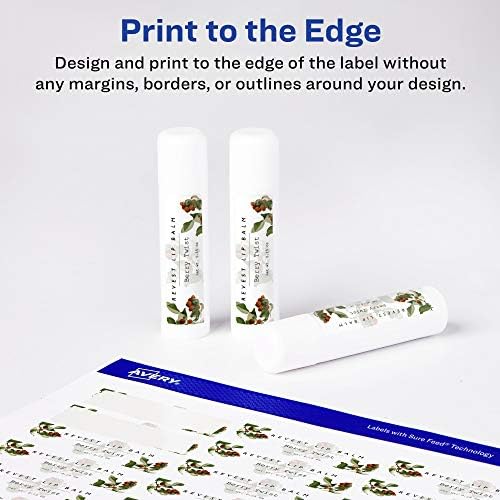 Avery® Matte White Rectangle Labels, Sure Feed® Technology, 0.5" x 1.75", 1,500 Matte White Printable Labels
