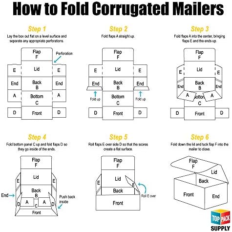 Top Pack Supply Corrugated Mailers, 26" x 6" x 2" White (Pack of 50)