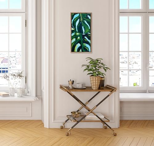 Kate and Laurel Sylvie Blank Framed Canvas Wall Art; 14x26.5 Gold Beaded; Modern Empty Canvas for Paint-Your-Own Art; Ready to Paint Premium Canvas Already Framed