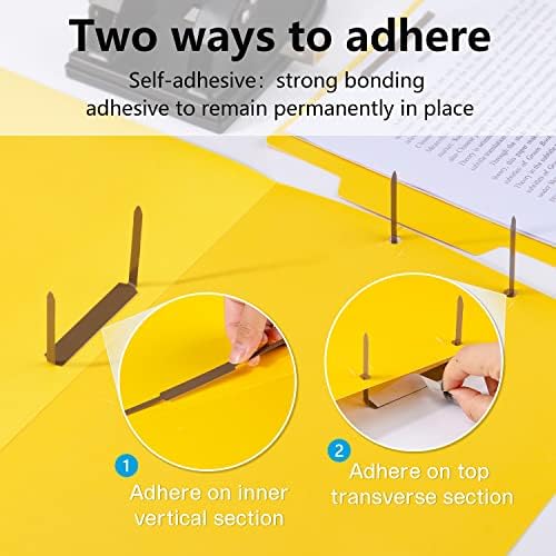 Self-Adhesive Prong Paper Fasteners - IMLIKE 100 PCS Metal File Fasteners, 2" Capacity, 2.75" Base for Paper Folder or Files, Brown - A Good Partner for Collecting Papers