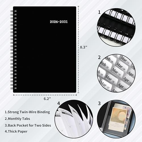 2026-2031 Monthly Planner/Calendar - Jul. 2026 - Jun. 2031, 6.2" x 8.3"