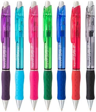 Pentel RSVP Super RT Ballpoint Pen, (0.7mm) Fine Line, Green Ink, Box of 12 (BX477-D)