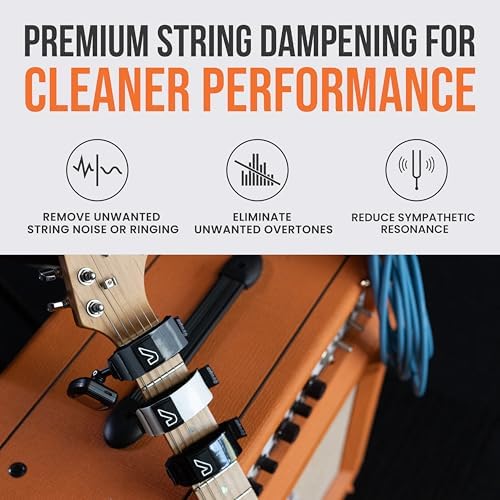 Gruv Gear Fret Wrap & Guitar Mute Pro, Fretwrap for Acoustic, Electric & Bass | String Dampener Recording, Tapping & Practice Accessory (1 Pack, Medium Grey, Fits 5 String Bass, 7 String Guitar)