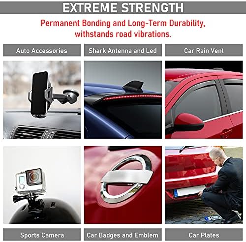 CANOPUS Double Sided Tape, 5952 Heavy Duty Mounting Tape, Strong Bond & Weatherproof Seal Strip for Automotive Mounting, Picture and Photo Frame, Poster, Craft, 1 in x 15 ft, Black, Made in USA