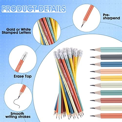 Sabary 60 Pcs Inspirational Pencils Bulk Back to School Gift School Supply
