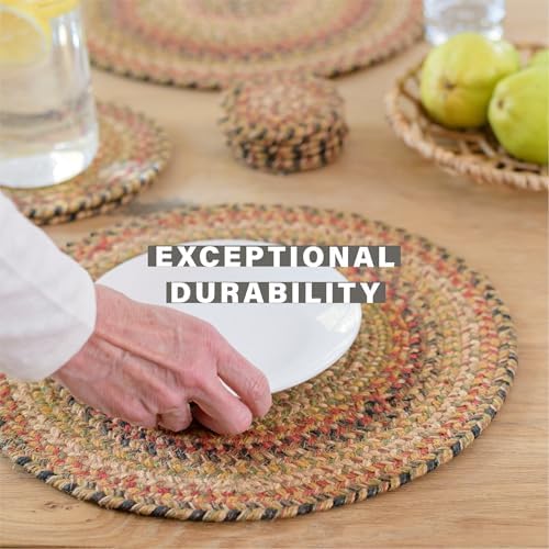 Homespice Kingston Jute Braided Placemats, Rect 13x19 Set of 6