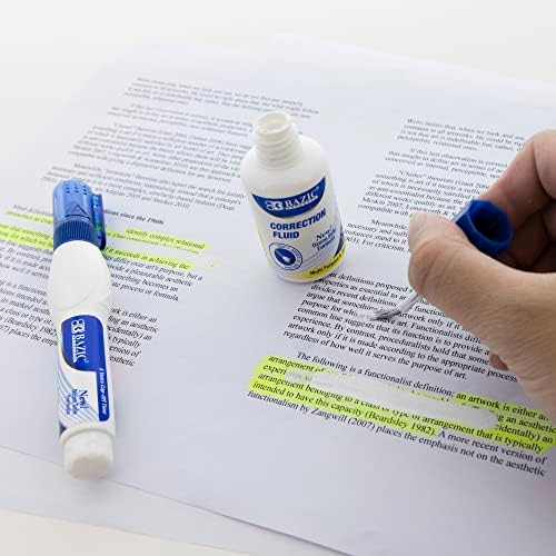 BAZIC Metal Tip Correction Pen & Correction Fluid (2/Pack) (Case of 144)