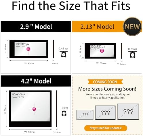 [Santek] EZ Sign NFC E-Paper Display – No Battery, Ultra-Thin 0.13”, Rewritable 4-Color Digital Display, App-Controlled (iOS/Android/PC), IP65 (White, 2.13" 6pcs, No Stand and Clip Included)