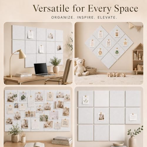 Felt Bulletin Board Tiles, Large Cork Board Alternative,24 x 36 in