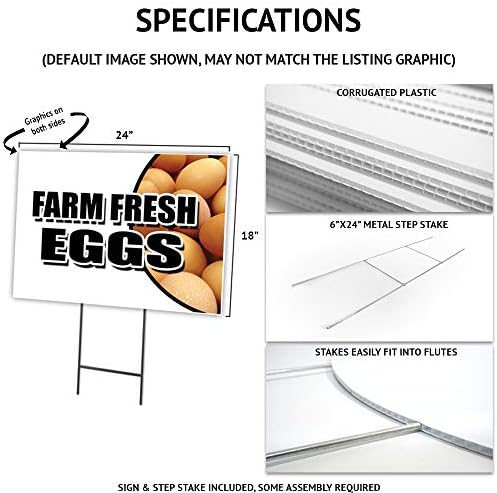 Fruit Cups 5 Pack of 18" x 24" Yard Sign & Stake | Advertise Your Business | Stake Included Image On Both Sides | Made in The USA