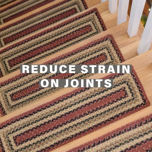 Homespice Highland Jute Braided Stair Treads, Oval 8x28 Set of 13