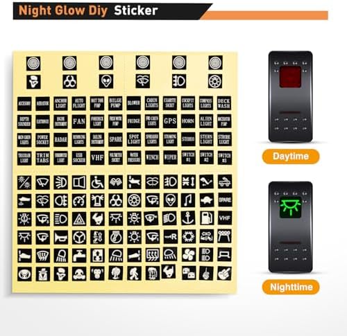Nilight 8 Gang Rocker Switch Panel SPST On Off 5PIN Electrical Toggle Red
