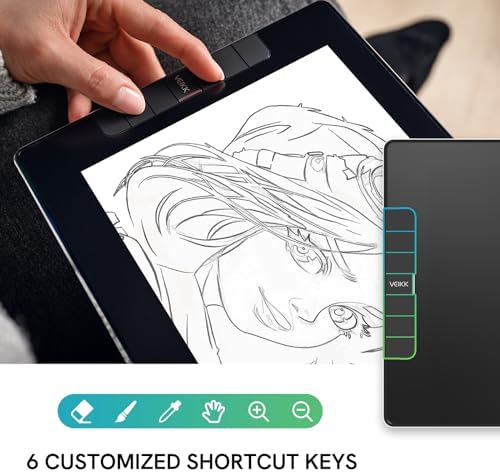 VEIKK VK1200V2 Drawing Tablet with Screen,11.6 Inch Full-Laminated Graphics Drawing Monitor,Upgraded 16384 Pressure Sensitivity, 2 Styluses, 120% sRGB,Graphics Tablet for PC Mac Linux Windows