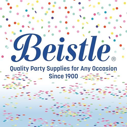 Beistle White Metallic Plastic Wrapped Balloon Weights For Birthday Parties, Weddings, Anniversaries, Table Décor, Celebrating With You Since 1900, 5.5" x 2.5", 6 Piece