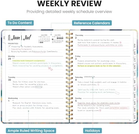 ZOTIA Planner 2026-2027 Jul 2026-Jun 2027 Academic Monthly & Weekly Planner