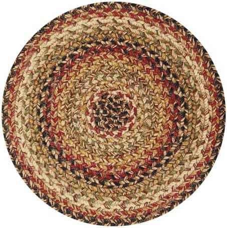 Homespice Kingston Braided Placemats for Country Decor, Round 15" Set of 6