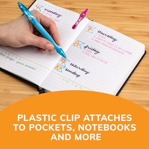 BIC Gelocity Quick Dry Colored Gel Pens, 0.7mm, Black Ink Pens, Pack of 24