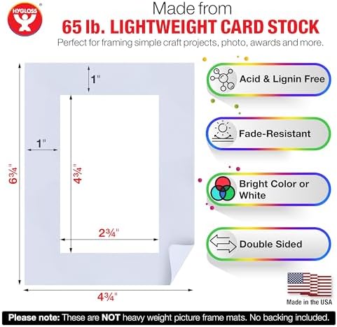 Hygloss 96 Pack Paper Picture Frames, White cardstock Photo Frame 4.75x6.75-Inch, Papers Frames to Decorate for Wedding Birthday DIY Classroom Crafts and Decorations
