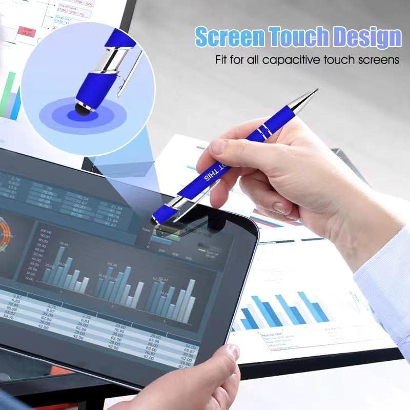 30 PCS Motivational Bulk Pens with Stylus Tip Gifts Black Ink