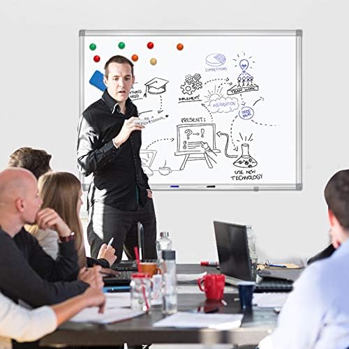 H-Qprobd 4' x 4' (2 Pack) Dry Erase Board for Wall Magnetic Presentation Whiteboard with Long Pen Tray, Wall-Mounted White Boards for Home, Office & School