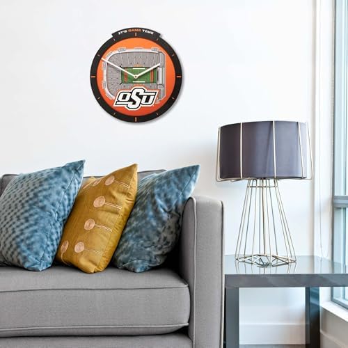 YouTheFan NCAA Oklahoma State Cowboys StadiumView 3D Wall Clock