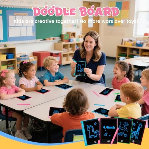 12 Pack 4.4 Inch Mini LCD Writing Tablet for Kids, Erasable and Reusable Toddler Doodle Board, Ideal School or Party Favors Gift for Age 3 Years Old and Above