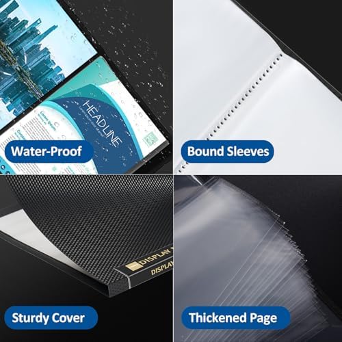 Sooez Binder with Plastic Sleeves 18-Pocket, Displays 36 Pages, 8.5x11 Presentation Folders with Clear Sheet Protectors, Art Portfolio Binder for Certificate & Office Project, Document Organizer