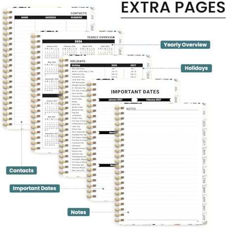 Large Planner 2026-2027, A4 (8.5" x 11") Hardcover Weekly & Monthly Planner July 2026 - June 2027 with Monthly Tabs, Academic Planner for School, Work and Office, Mushrooms Grove