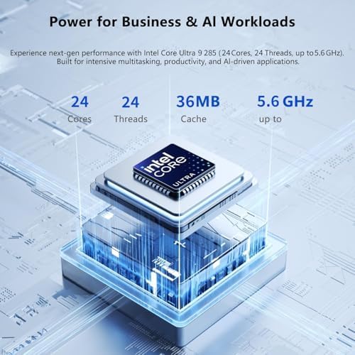 Lenovo IdeaCentre Tower Desktop Computer • 24-core Intel Ultra 9 285 Processor • 64GB DDR5 • 1TB SSD • Office 365 for The Web • HDMI + VGA, Wi-Fi 6E • Wired Keyboard & Mouse • Windows 11